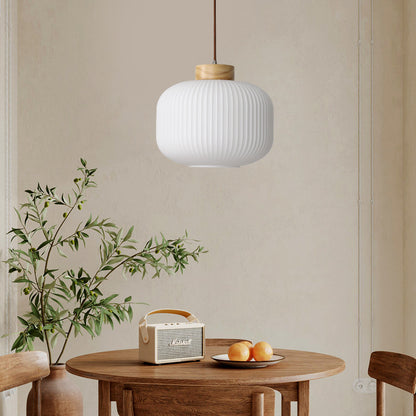 Retro Bedroom Light Chinese Wooden Pendant Light