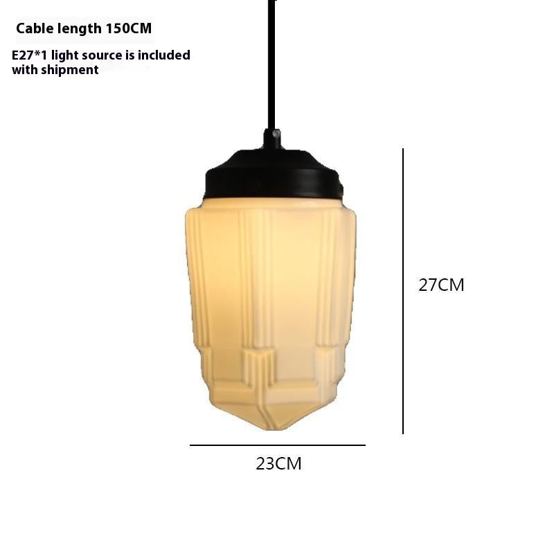 Retro Industrial Cream Pendant Light with Iron Frame