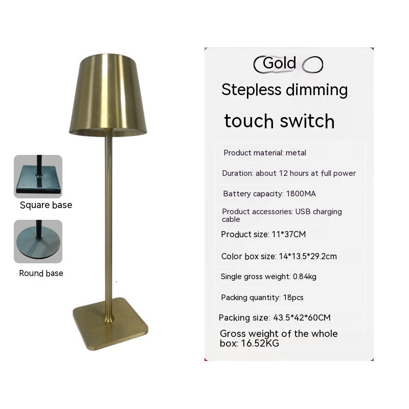 Simple Table Lamp Bedroom Touch Three-color Night Light Charging