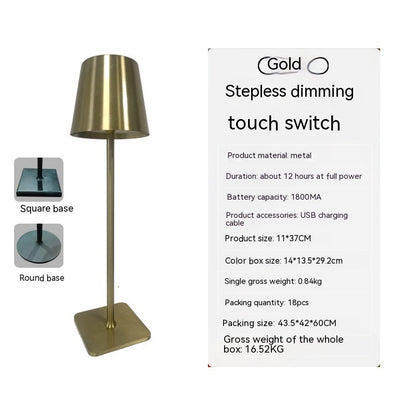 Simple Table Lamp Bedroom Touch Three-color Night Light Charging
