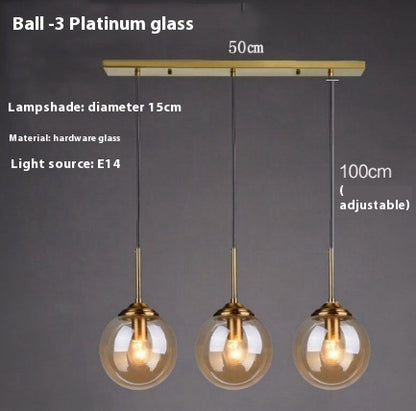 Simple Modern Round Glass Ball Chandelier