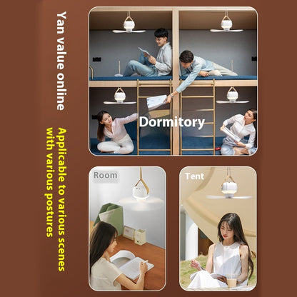 Small Electric Fan Camping Outdoor Tent Ultra-quiet Night Light