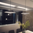 Nordic UFO Pendant Light - Wood/Black Design