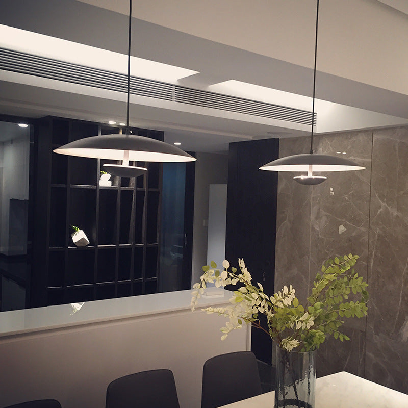 Nordic UFO Pendant Light - Wood/Black Design