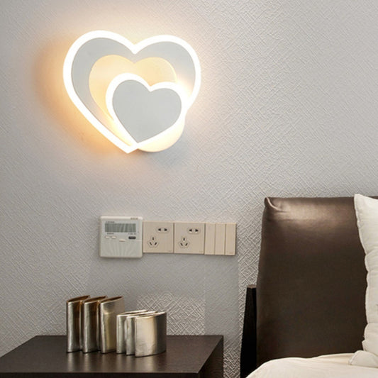 LED Heart-shaped Wall Lamp - Bedroom Living Room Light