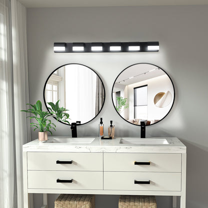Modern Bathroom Vanity Lighting 6-Light LED Vanity Lights Over Mirror