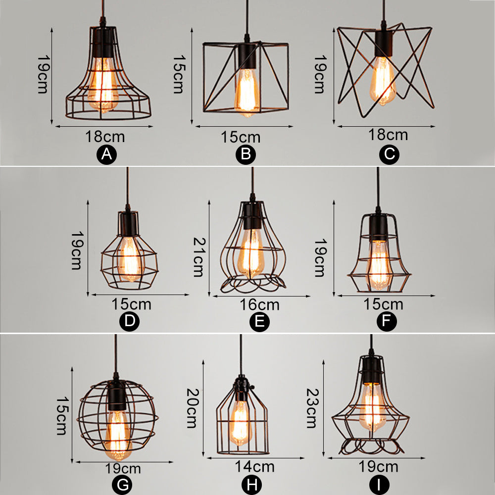 Modern Iron Cage Chandelier Hanging Pendant Lamp