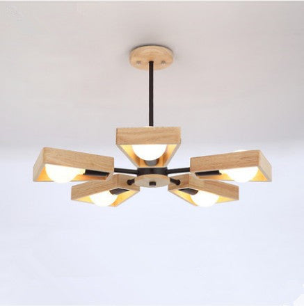 Nordic Creative Solid Wood Art Chandelier