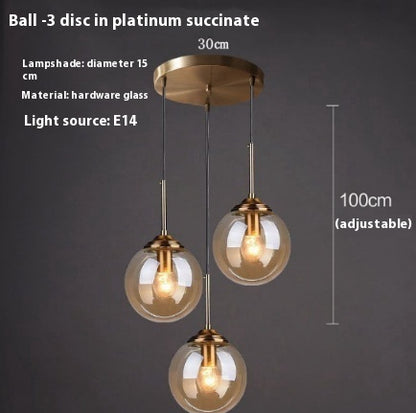 Simple Modern Round Glass Ball Chandelier