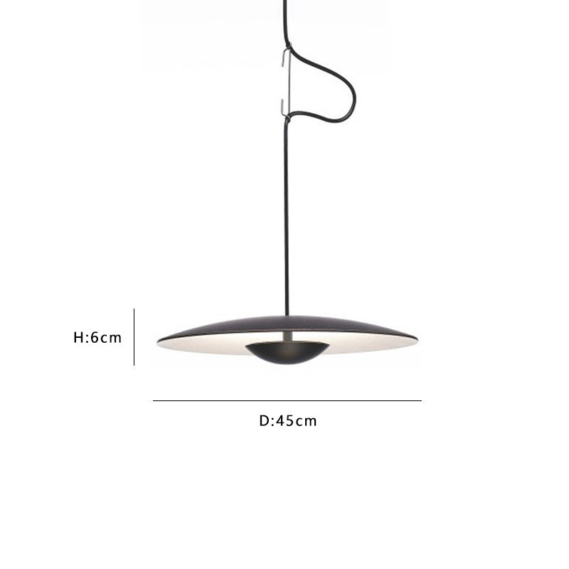 Nordic UFO Pendant Light - Wood/Black Design