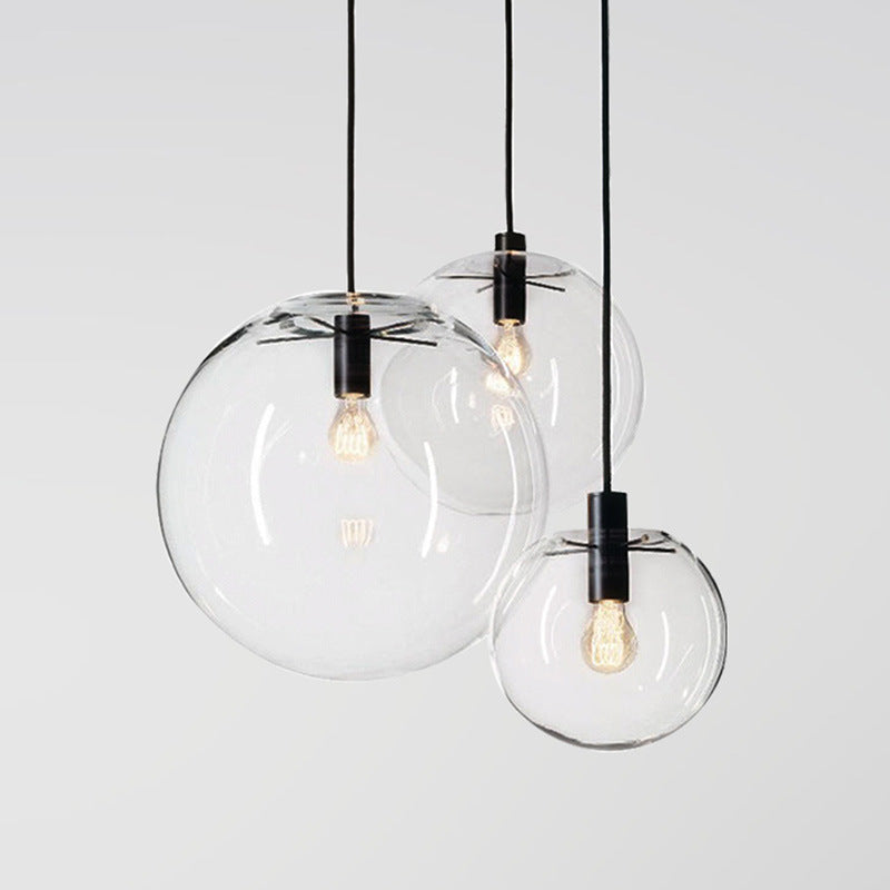 Nordic Postmodern Minimalist Transparent Glass Chandelier