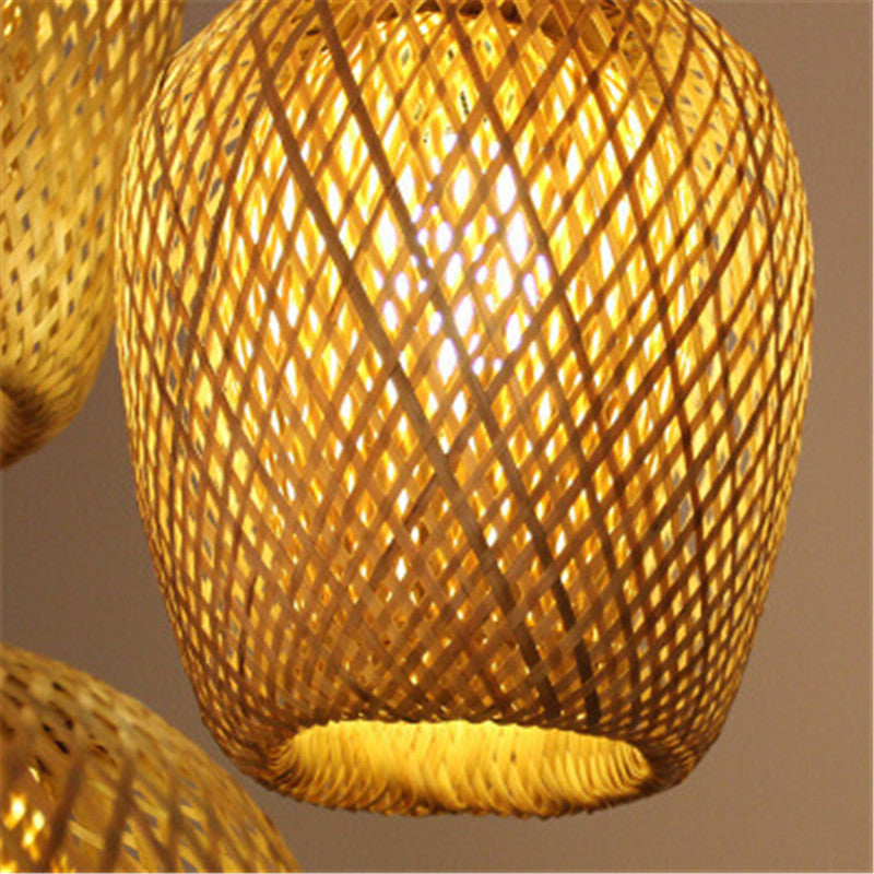 Bamboo Three Head Pendant Light for Dining