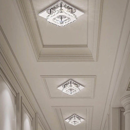 Crystal Ceiling Light LED Lamp Light Room Chandelier Living Pendant LED Square