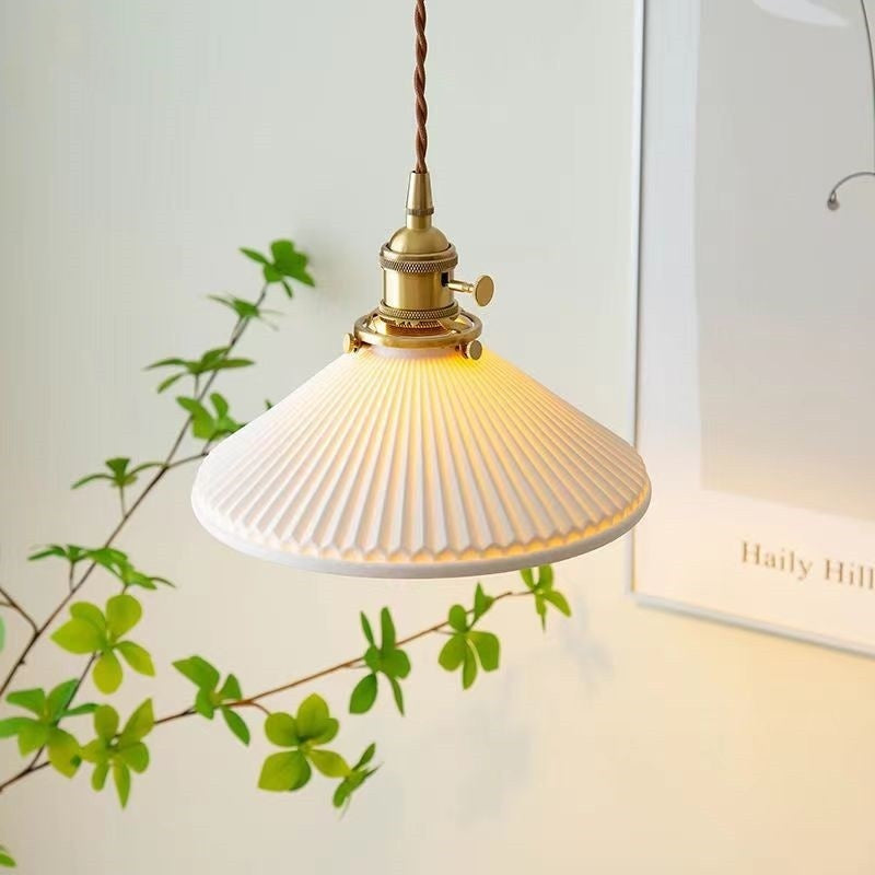 Brass Ceramic Small Droplight Bedroom Bedside Lamp
