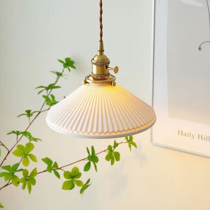 Brass Ceramic Small Droplight Bedroom Bedside Lamp