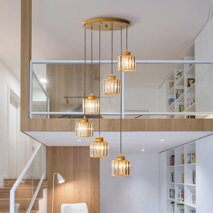Duplex Staircase Long Chandelier Lamps Modern Minimalist And Magnificent Crystal