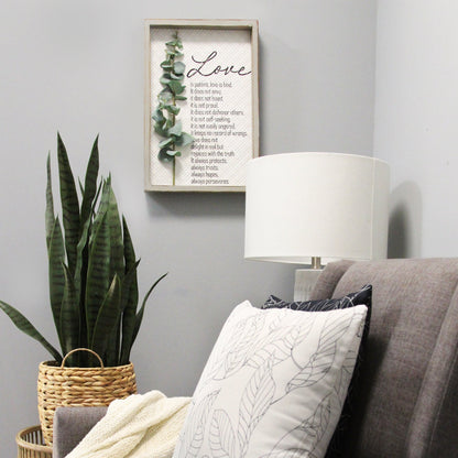 Love is Patient Metal & Wood Framed Wall Art