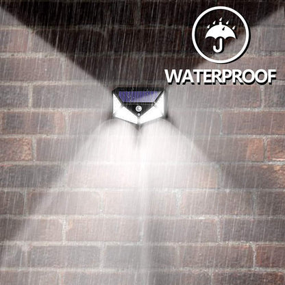 100 Lamps Solar Four Wall Lamp PIR Motion Sensor Wall Waterproof Light