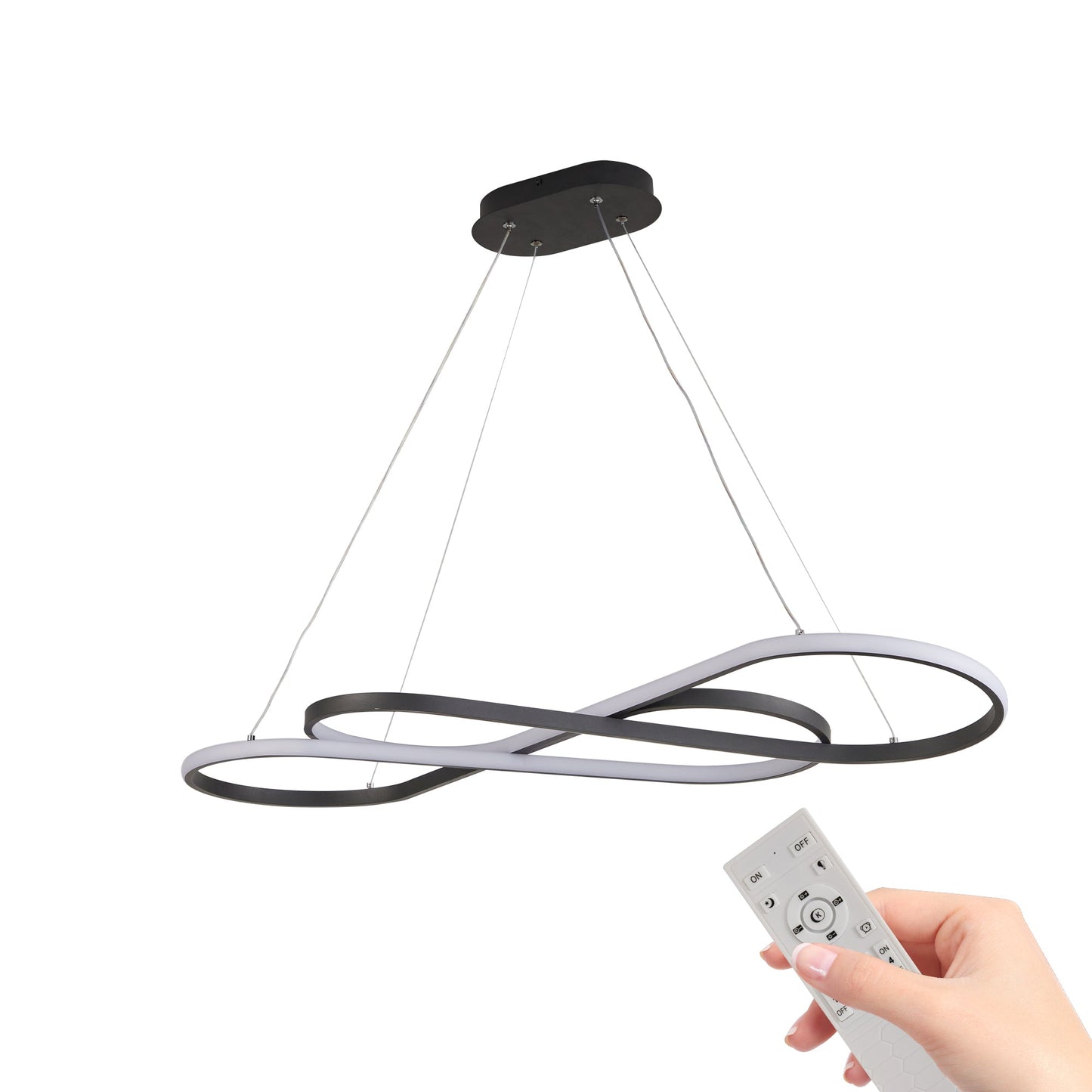 Modern LED Pendant Light, Infinity Design Hanging Ceiling Fixture,