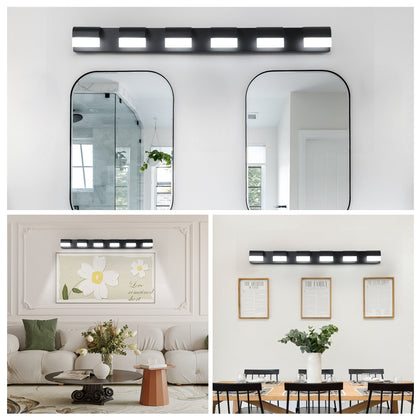 Modern Bathroom Vanity Lighting 6-Light LED Vanity Lights Over Mirror