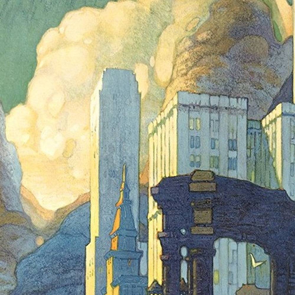 36" X 54" Vintage 1929 Chicago Michigan Ave Travel Poster Wall Art