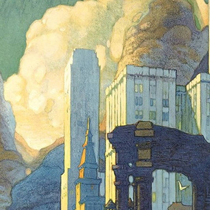 36" X 54" Vintage 1929 Chicago Michigan Ave Travel Poster Wall Art