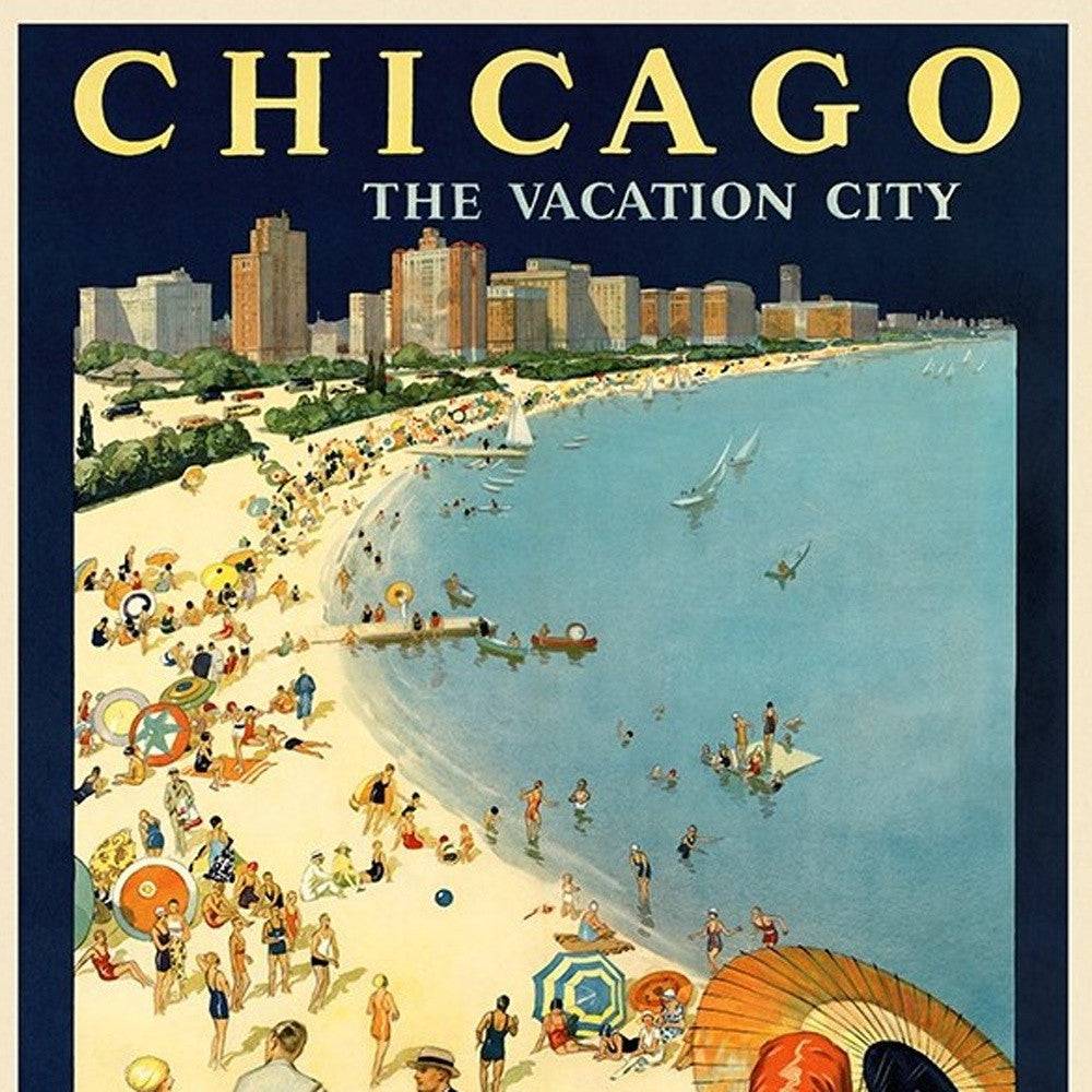 Vintage 1929 Chicago Vacation Travel Unframed Print Wall Art