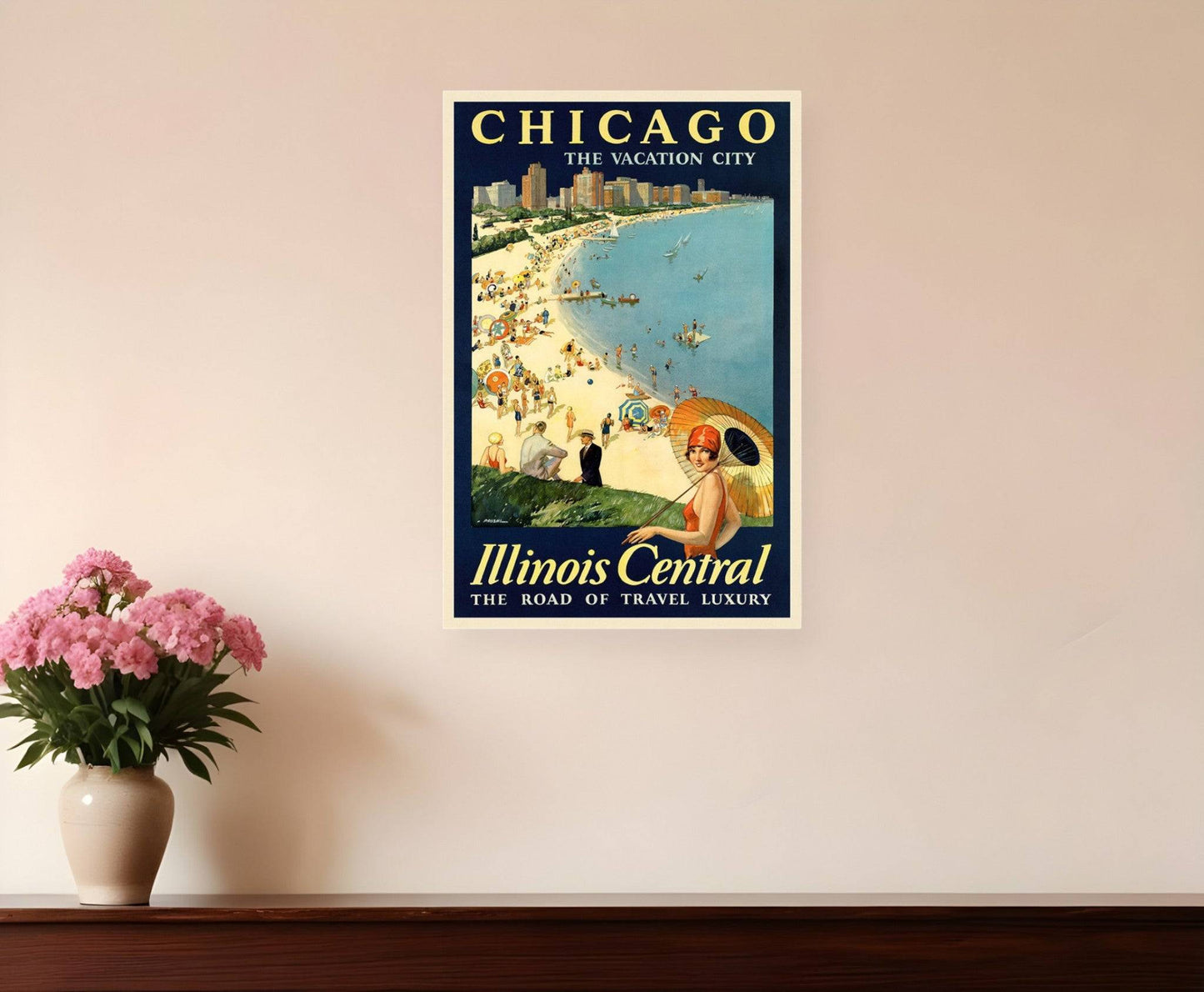 Vintage 1929 Chicago Vacation Travel Unframed Print Wall Art