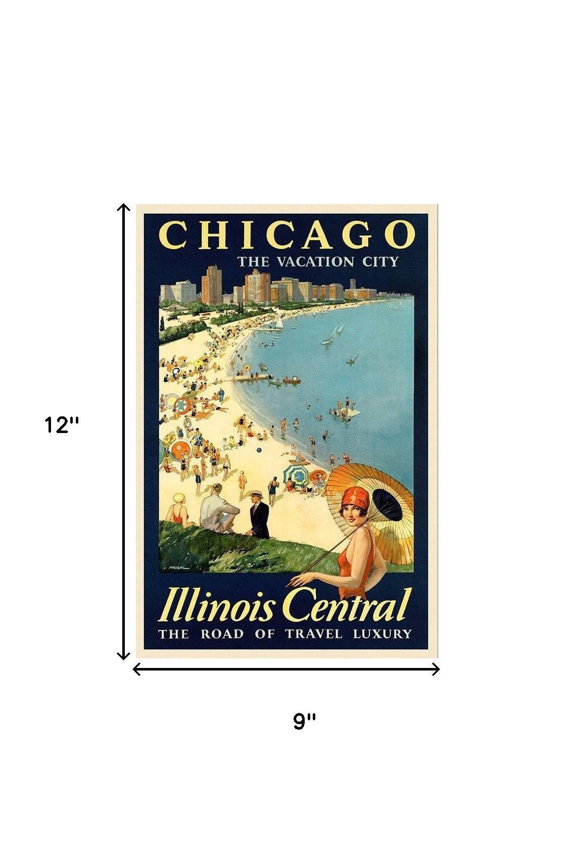Vintage 1929 Chicago Vacation Travel Unframed Print Wall Art