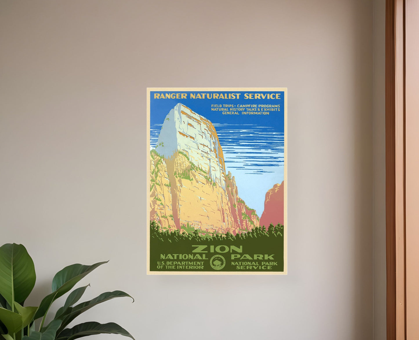24" x 32" Zion National Park c1938 Vintage Travel Poster Wall Art
