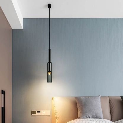 Italian Minimalist Bedroom Bedside Chandelier Light Luxury All Copper Crystal Glass