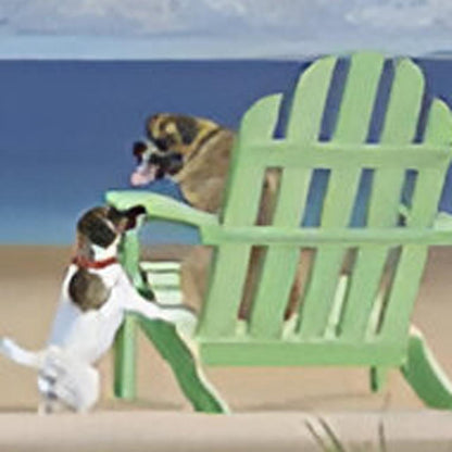 Dogs at the Beach Unframed Wall Art