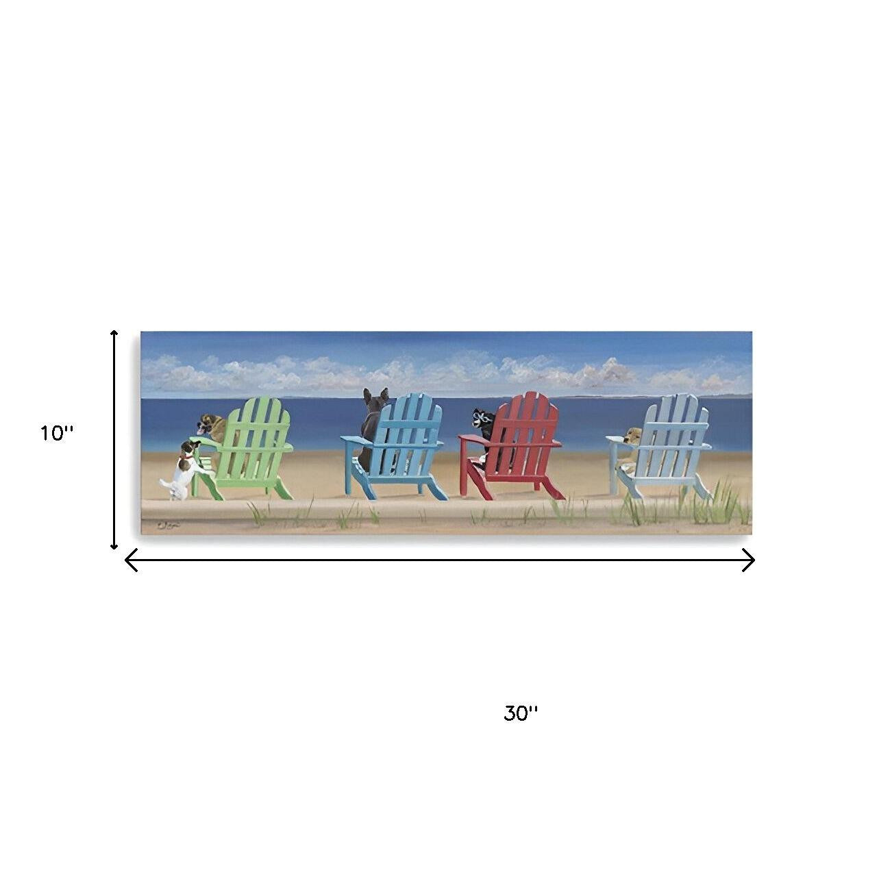 Dogs at the Beach Unframed Wall Art