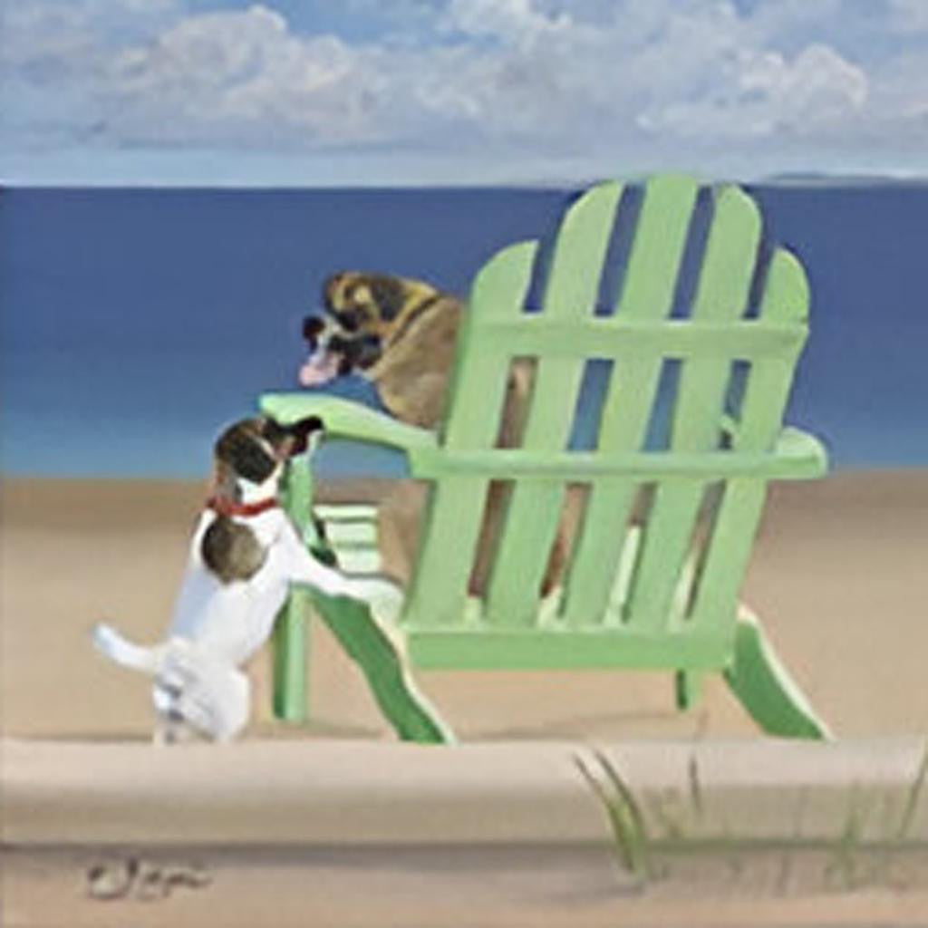 Dogs at the Beach Unframed Wall Art