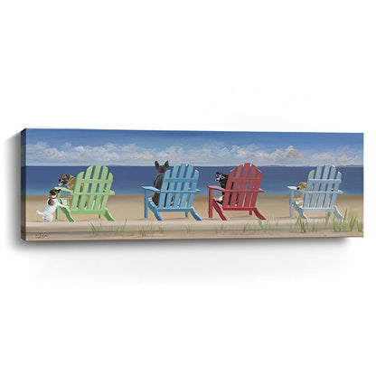 Dogs at the Beach Unframed Wall Art