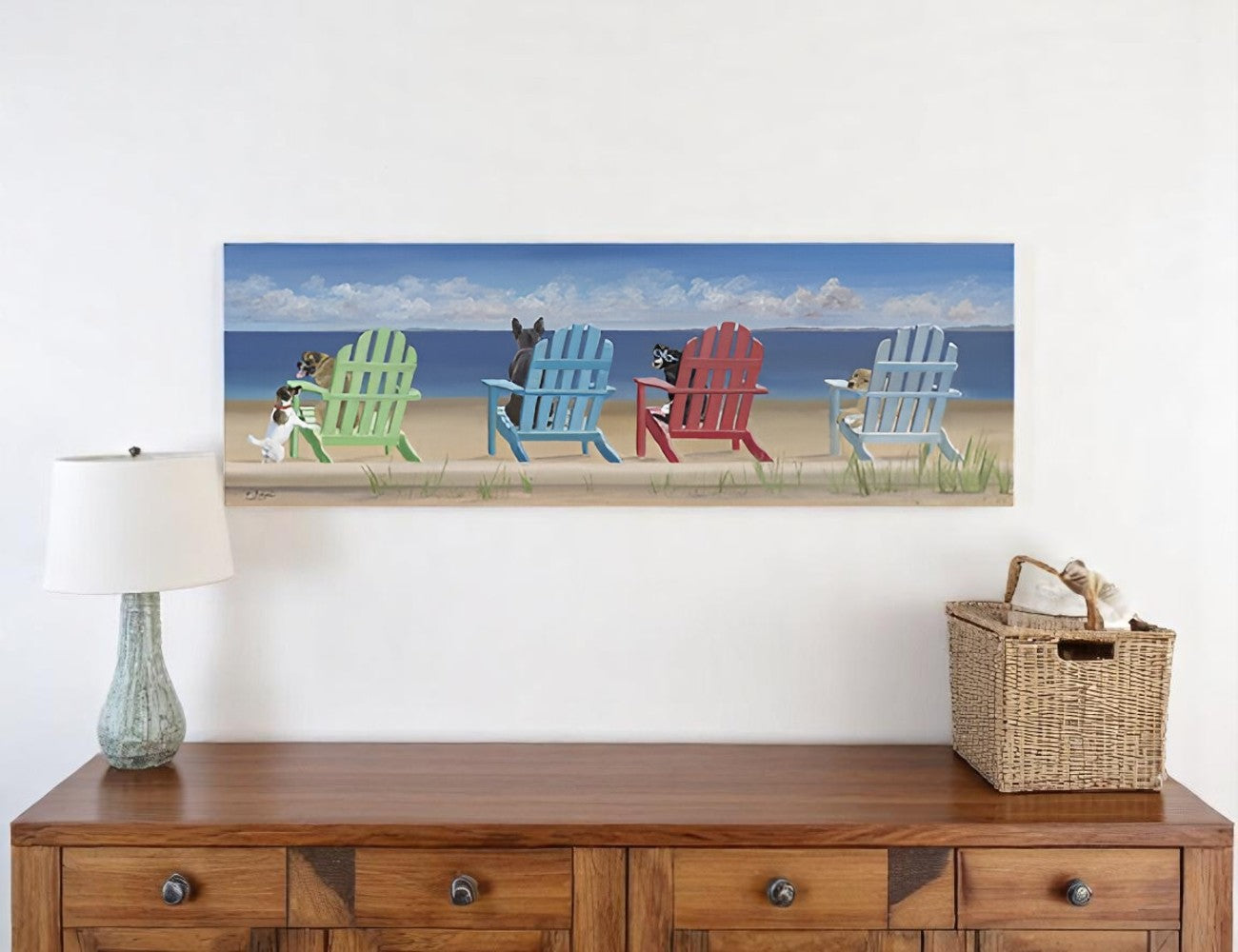 Dogs at the Beach Unframed Wall Art