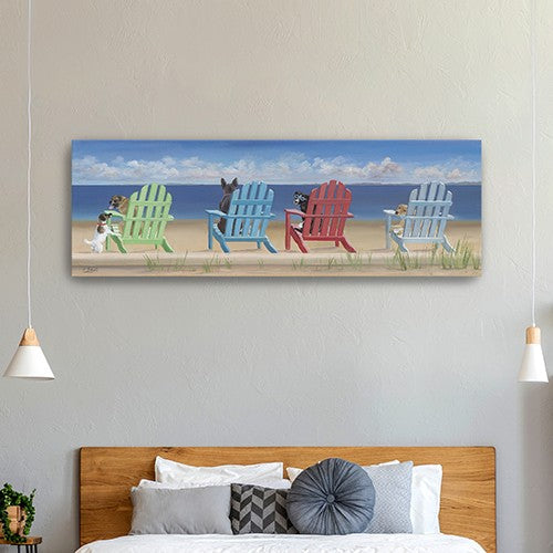 Dogs at the Beach Unframed Wall Art