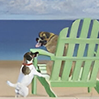 Dogs at the Beach Unframed Wall Art