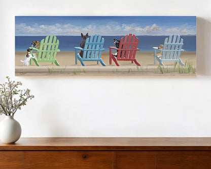 Dogs at the Beach Unframed Wall Art