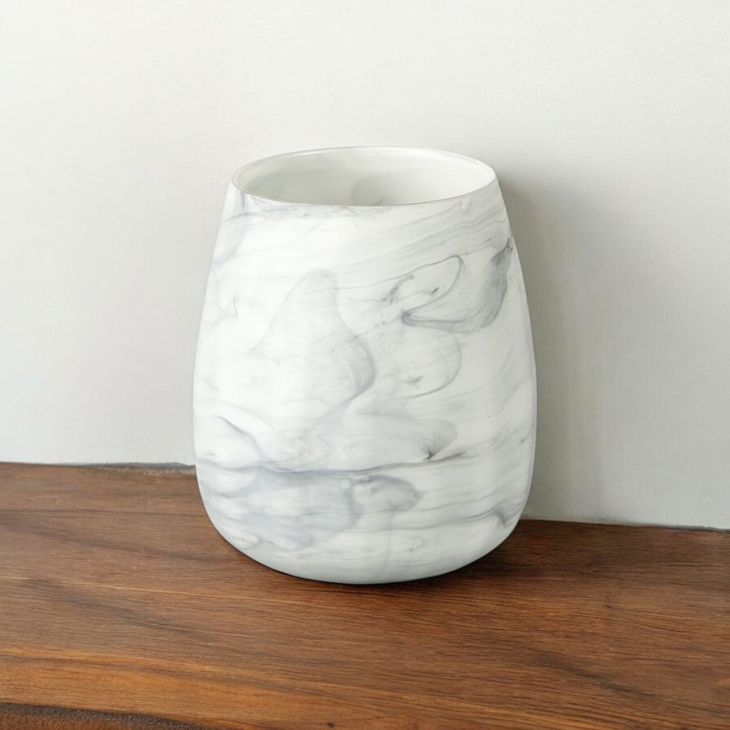 8" Gray Abstract Cylinder Crystal Glass Table Vase