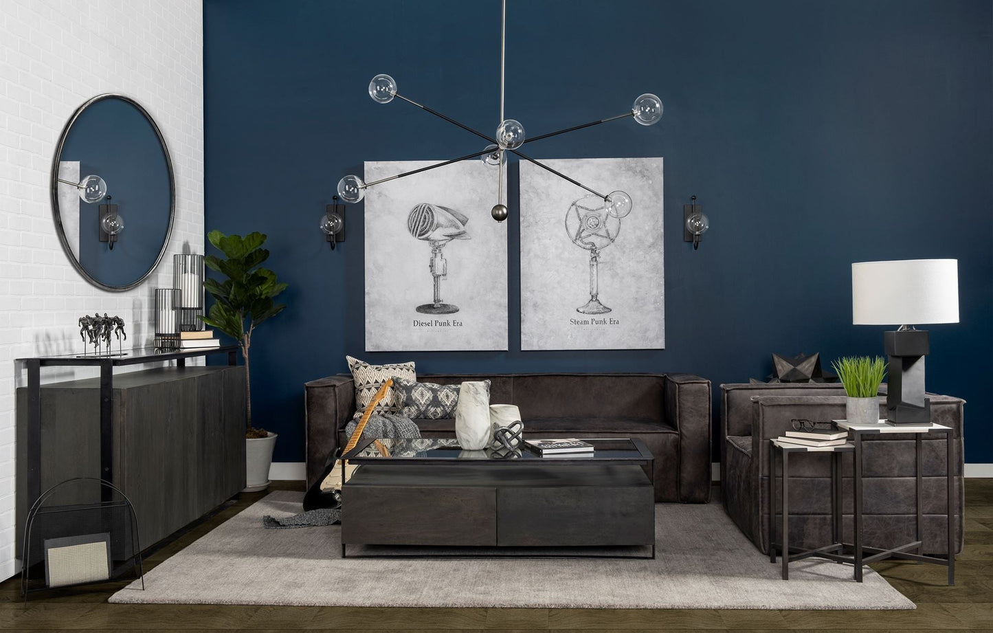 8" Gray Abstract Cylinder Crystal Glass Table Vase