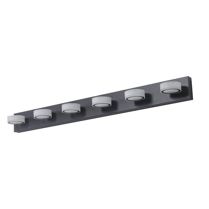 LED Modern Black 6-Light Vanity Lights Fixtures Over Mirror Bath Wall
