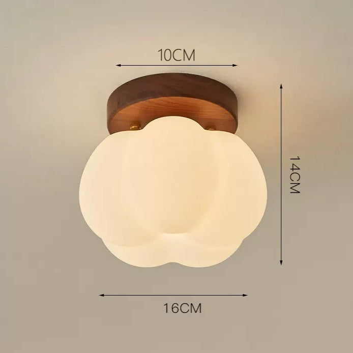 Cream Style Walnut Ceiling Lamp Minimalist Creative Lamps
