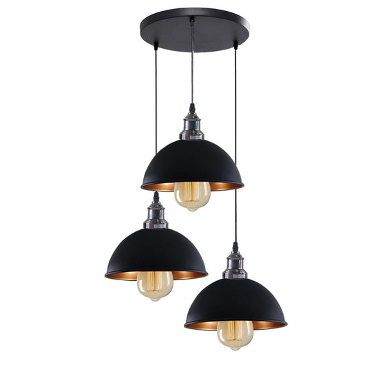 Black 3 Head Vintage Adjustable Hanging Ceiling Pendant Light E27~1597