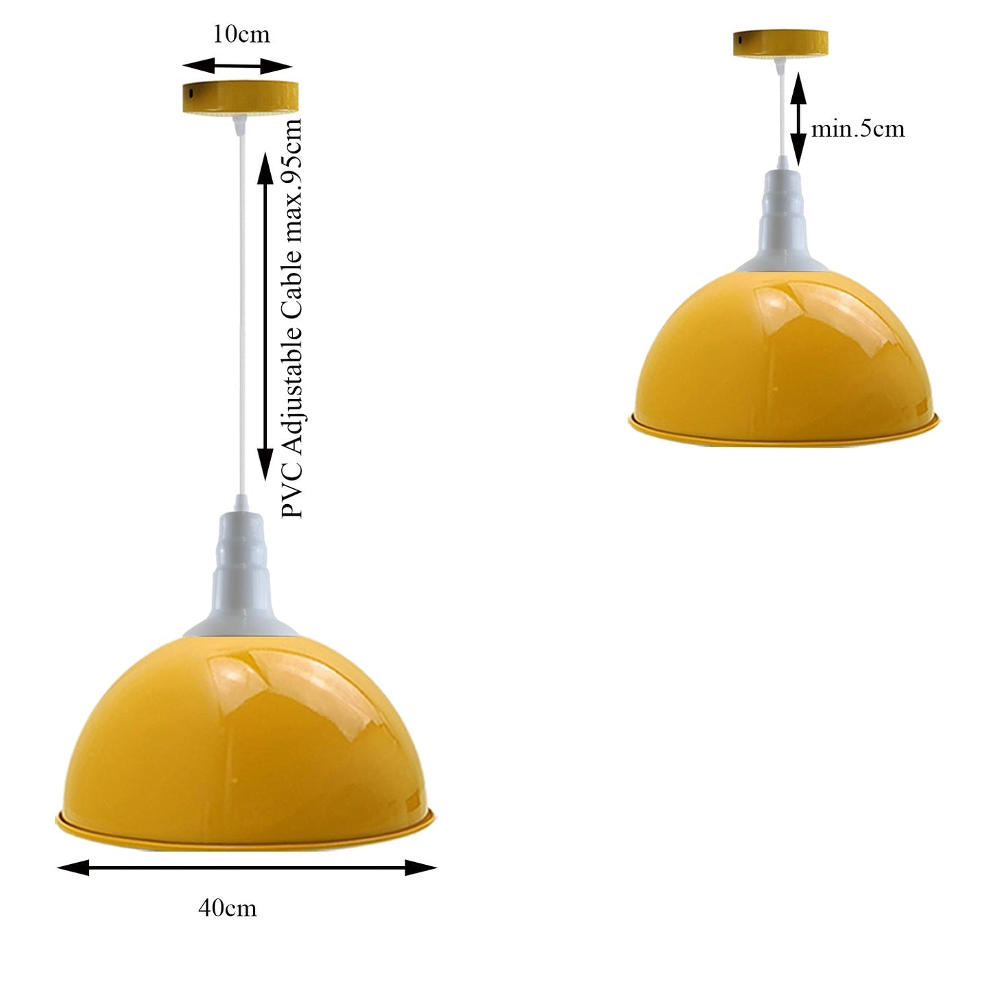 Adjustable Pendant Lights | 3 Pack | Yellow | UK ~3574
