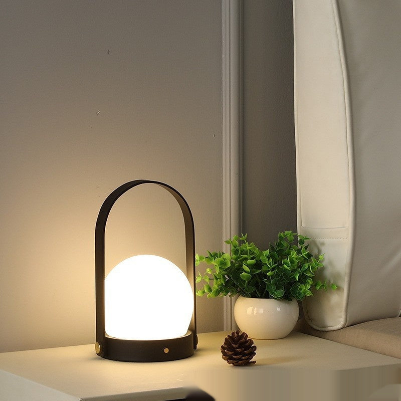 Mid-ancient Danish Portable Table Lamp Bedside Minimalist Portable Charging Touch Atmosphere Camping Night Light