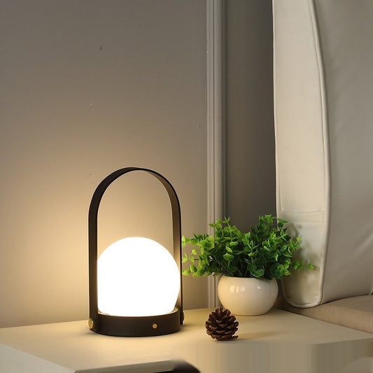 Mid-ancient Danish Portable Table Lamp Bedside Minimalist Portable Charging Touch Atmosphere Camping Night Light