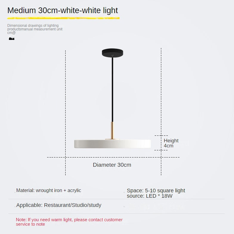 Nordic Restaurant Modern Minimalist Round Flying Saucer Chandelier