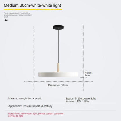 Nordic Restaurant Modern Minimalist Round Flying Saucer Chandelier