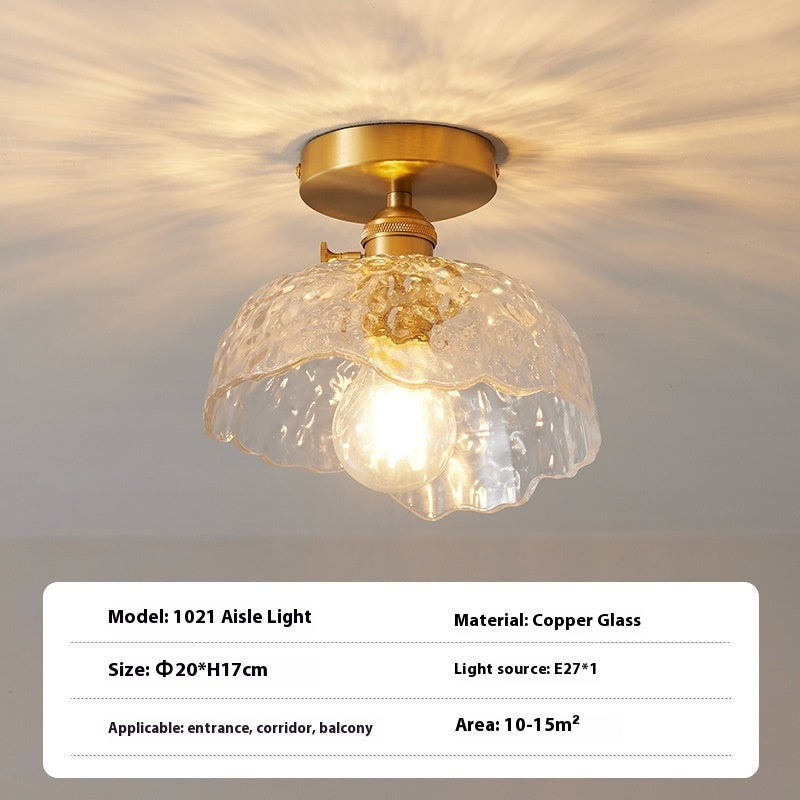 Brass Glass Ceiling Lamp Corridor Ceiling Lamp